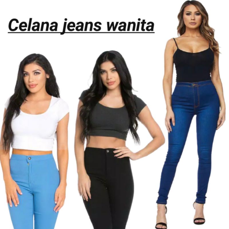 Celana jeans wanita highwaist jeans cewek celana lepis wanita skinny jeans terbaru