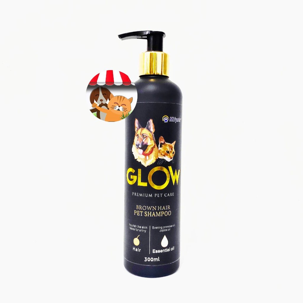 Glow Shampoo Premium 300ml - Shampoo Kucing Anjing Brown Hair Pet Care