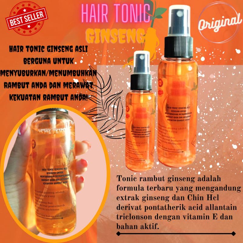 HAIR TONIC GINSENG ASLI anti rontok penumbuh rambut menyuburkan rambut penguat rambut