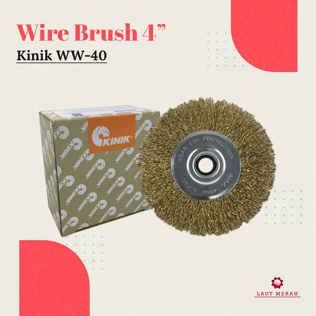 Wire Brush 4" kinik Sikat Kawat Baja Bulat