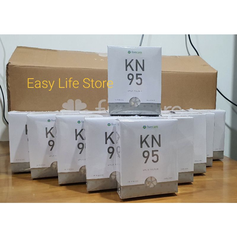 Masker Fivecare KN95 6Ply filter Earloop Putih