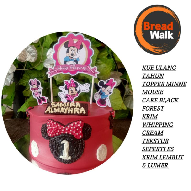 

KUE ULANG TAHUN CAKE BIRTHDAY MODEL MINNIE MOUSE DIAMETER 16 2 LAPIS KUE