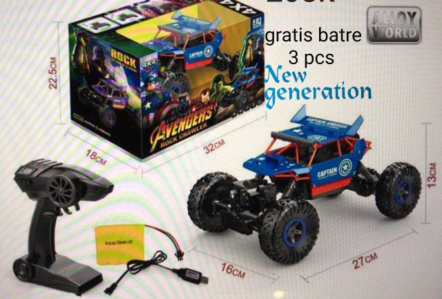 MOBIL REMOT JEEP OFFROAD RC 4WD 2,4GHZ  BODY METAL ALLOY DAN BATERE CADANGAN MAINAN REMOTE CONTROL