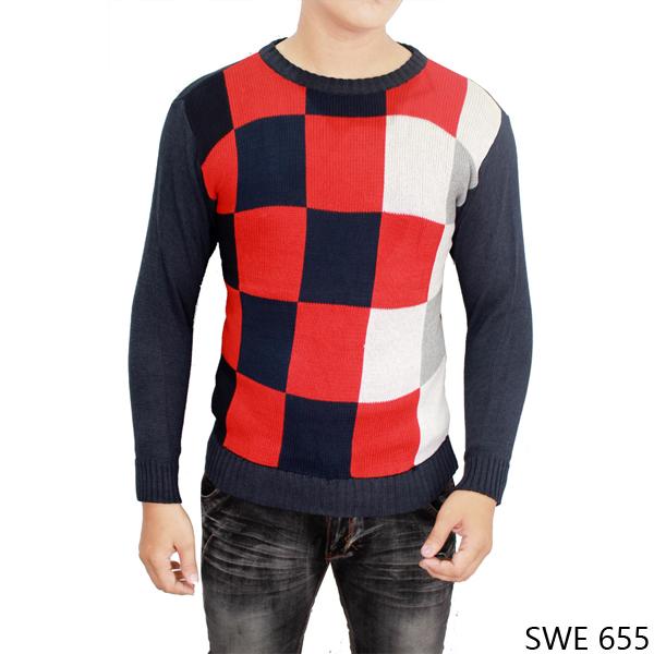 Sweater Rajut Keren Rajut Kombinasi Warna - SWE 655