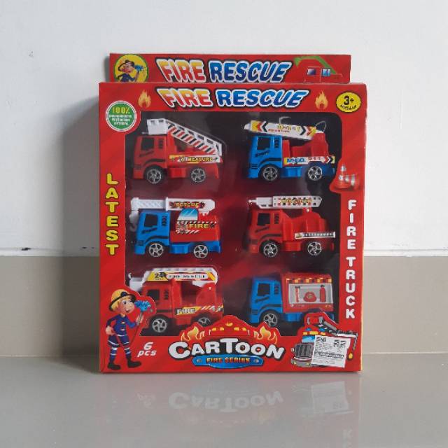 Mainan Set Mobil Pemadam Kebakaran - Diecast Fire Rescue Truk Car Anak