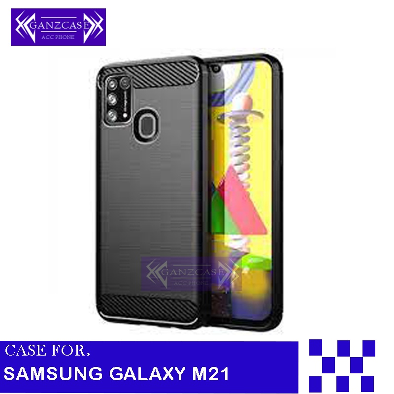 Case Samsung Galaxy M21 Softcase iPAKY Carbon - Hitam