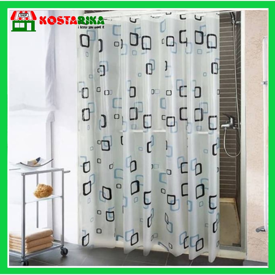 KOSTARIKA Tirai Kamar Mandi Tahan Air Anti Jamur Shower Curtain Gorden Kamar Mandi