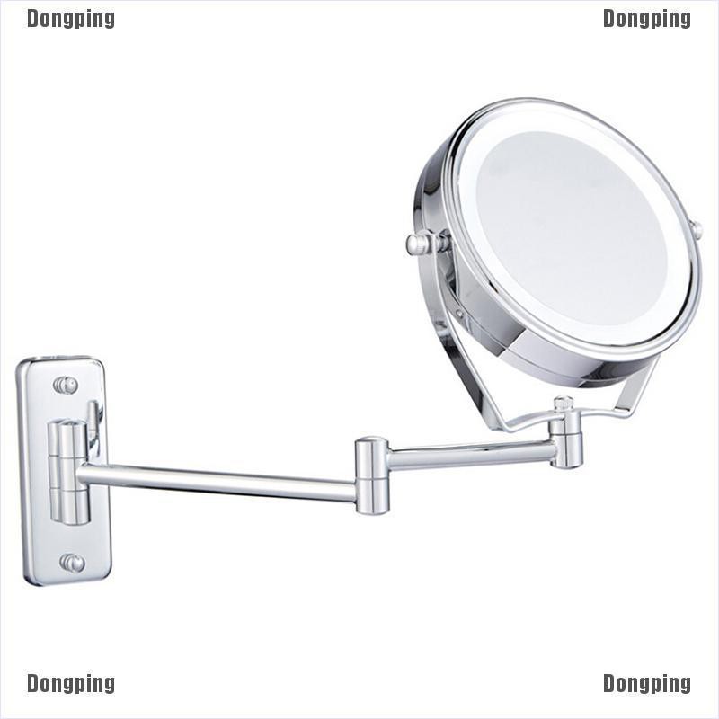 Don 6 Led Lighted Wall Mount Bathroom Shaving Makeup Cosmetic Mirror 7x Magnifying Shopee Indonesia