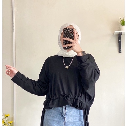 BEFAST - ZRX OOTD Blouse AYUDYA / SORELA TOP SERUT AIRFLOW / Blouse Wanita Terbaru / Atasan Lengan Panjang / Pakaian Wanita / Blouse Keluaran Terbaru / Fashion Kekinian Remaja Wanita / Blouse Polos Casual / Terlaris