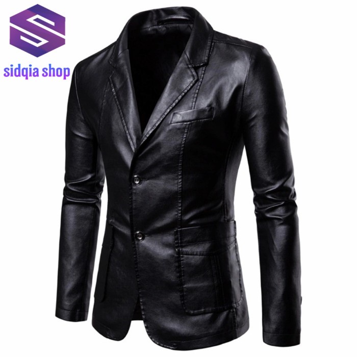 Jas Semi Kulit Formal Pria-Jas Kulit Sintetis Pria-Jas Pria Blazer/jas kulit sintetis pria berkualit