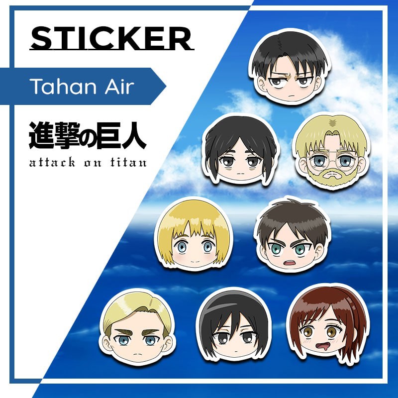 

Sticker Anime Attack on Titan Shingeki no Kyojin Stiker Hiasan Case Sticker Eren Levi Mikasa Armin Erwin Sasha Pieck Zeke