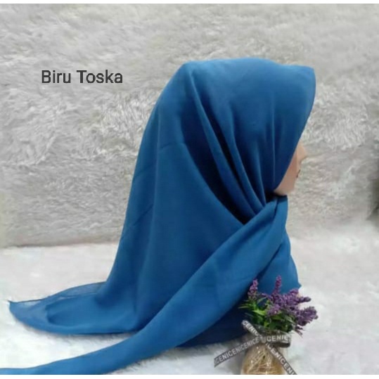 QBZ / SEGI 4 PARIS PREMIUM SERI WARNA 3 / JILBAB SEGIEMPAT PARIS NECI /SEGI EMPAT REDROS/VARISA/AZARA / CIPUT RAJUT DUA WARNA-Biru Toska