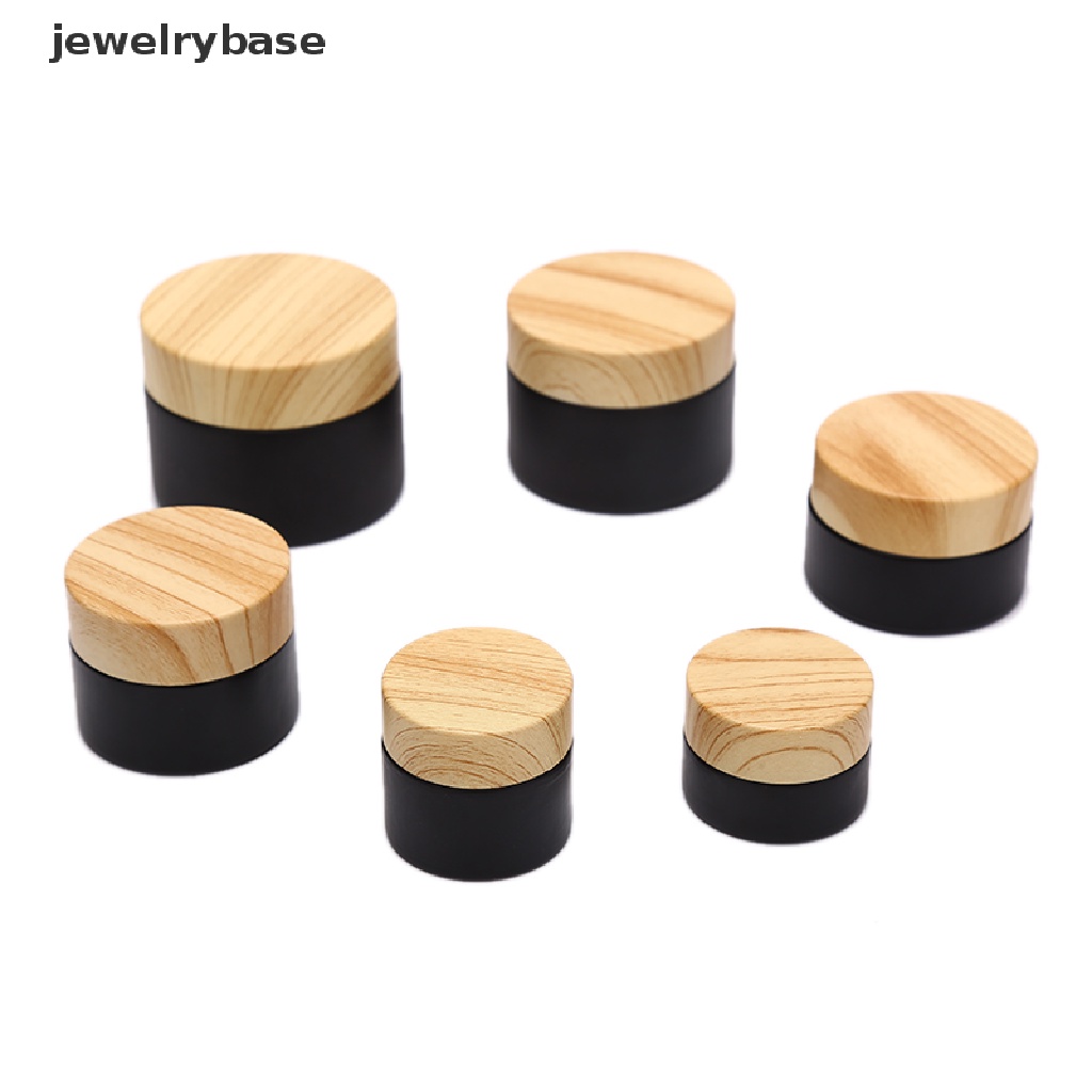 [Base] Glass Empty Jars Mini Pots Matte Black Cosmetic Face Cream Lip Balm Containers Boutique