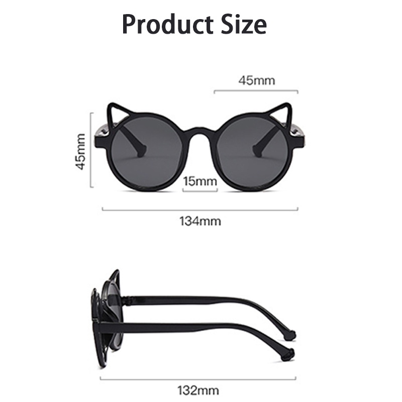 1 Pcs Mode Kacamata Hitam Anak Perempuan Anti Radiasi Telinga Kucing Untuk Wanita Dan Anak Sunglasses- olo