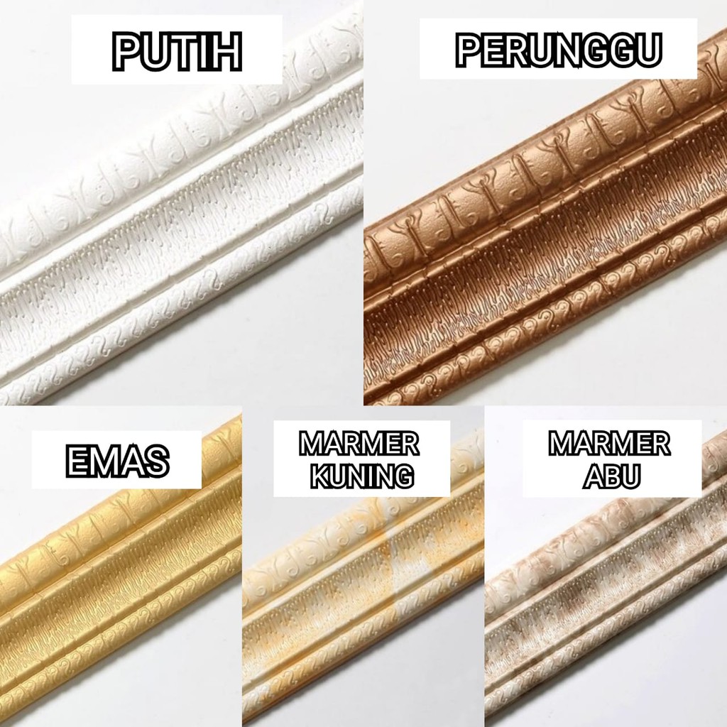 CR CM-H15 Wallpaper Dinding Kamar Border List Sticker Wall Border Stiker 3D Foam Dekorasi Rumah-1