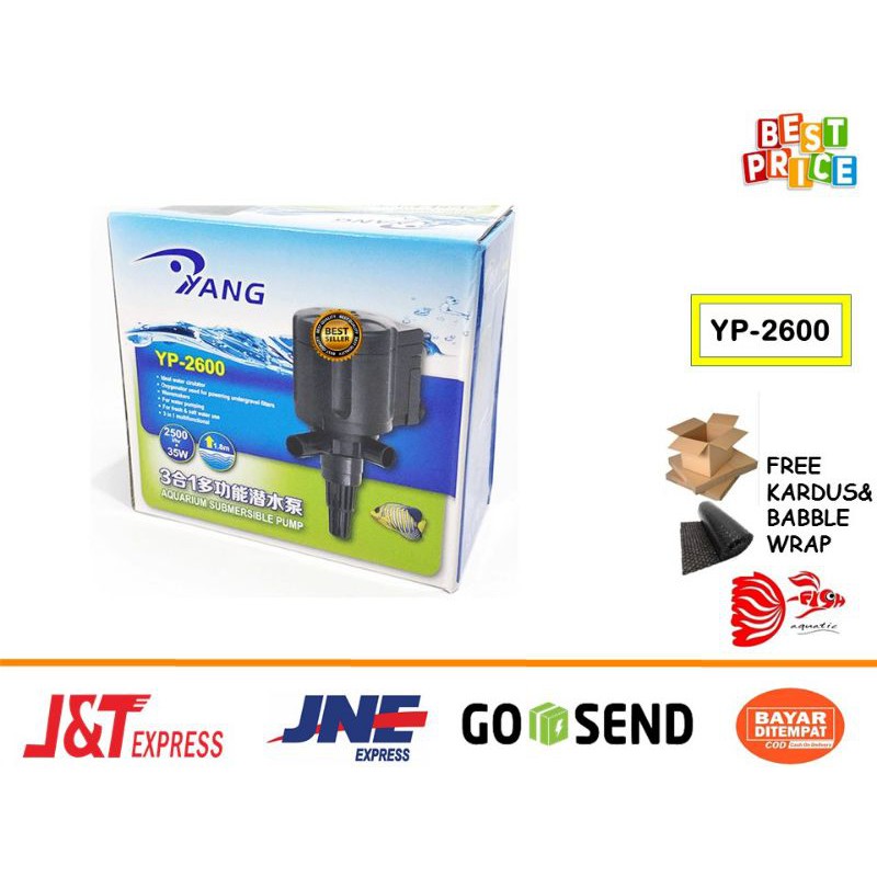 Vina Aquatic Power Head Water Pump Mesin Celup Aquarium Yang Yp-2600 yp2600 yp 2600