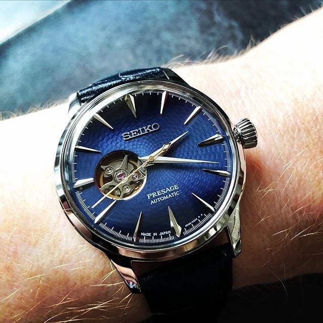 Seiko Presage SSA405J1 Cocktail Automatic Blue Moon - Jam Tangan Pria SSA405 Open Heart