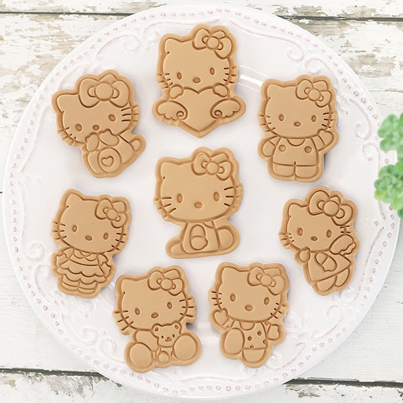 8 Pcs Cetakan Kue / Biskuit Bentuk Kucing 3D Untuk Alat Dekorasi