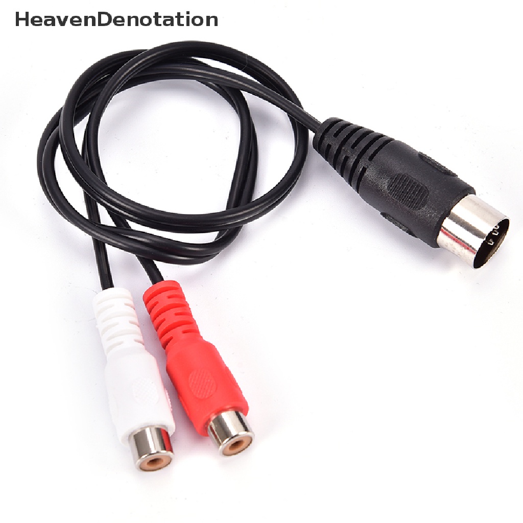 [HeavenDenotation] MIDI DIN 5P Male to 2 RCA Phono Female Socket Jack MF Audio Cable 0.5M