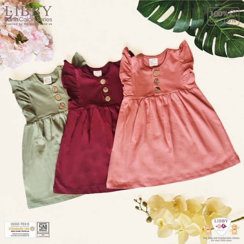 Libby Earth Colors Nara Dress - Dress Anak/Baby dress Murah