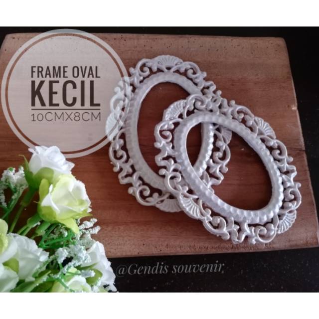 Resin frame oval kecil bahan mahar scrapbook - frame resin bahan craft