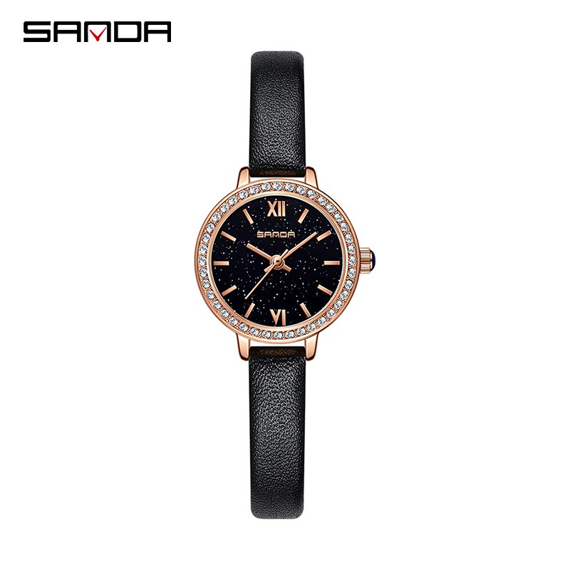 SANDA 1095 Jam Tangan Wanita Analog Tali Kulit WATCHKITE WKOS