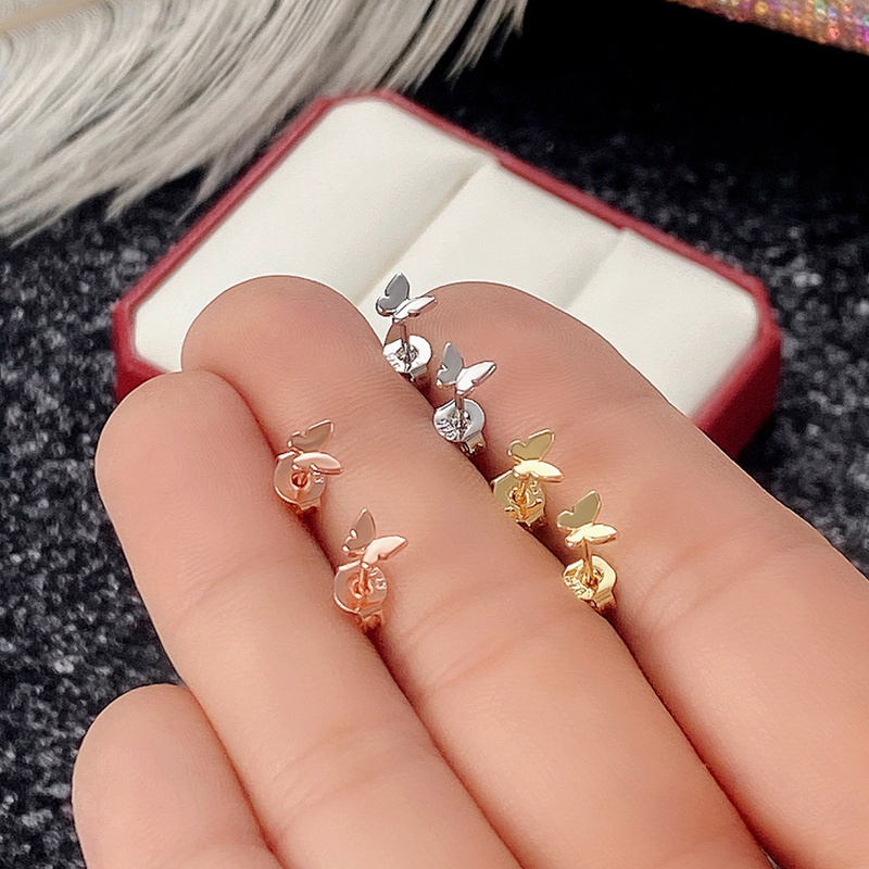 Anting Stud Desain Kupu-Kupu Gaya Minimalis Untuk Wanita