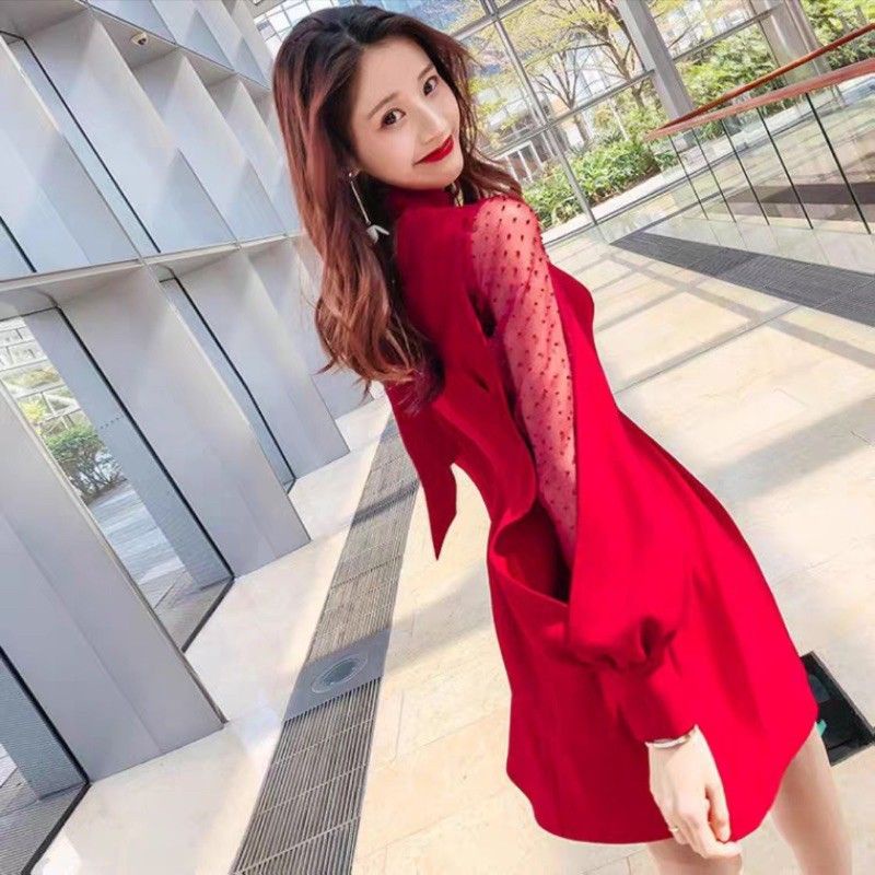 MDLV ~ CNY0522 RedCherry Dress Imlek Women Red Dress Chinese new year Dress Sincia Christmas Dress Premium Dress Import Fashion Import