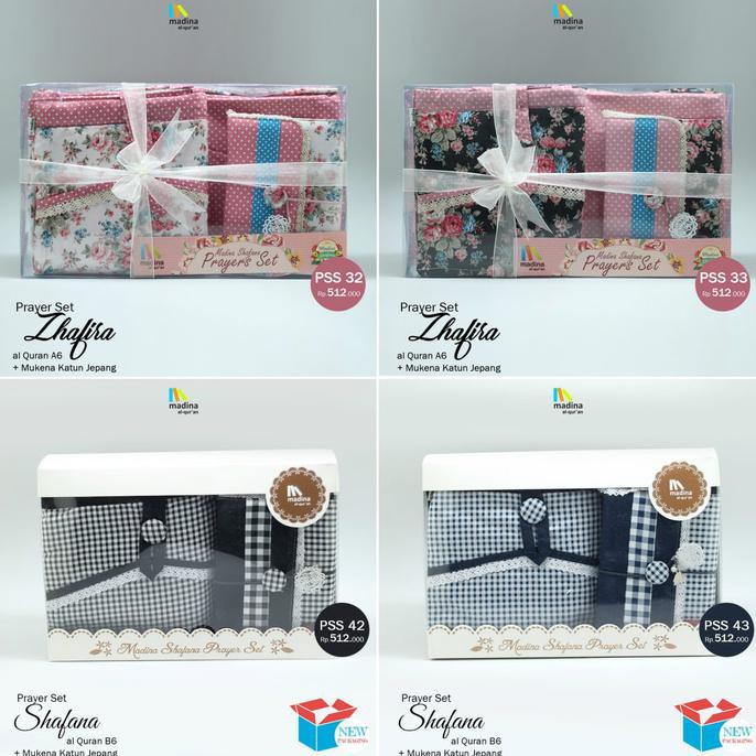 BARANG BERKUALITAS MUKENA SET QURAN PRAYER SET MADINA SHAFANA SHABBY CHIC KATUN JEPANG KEKINIAN