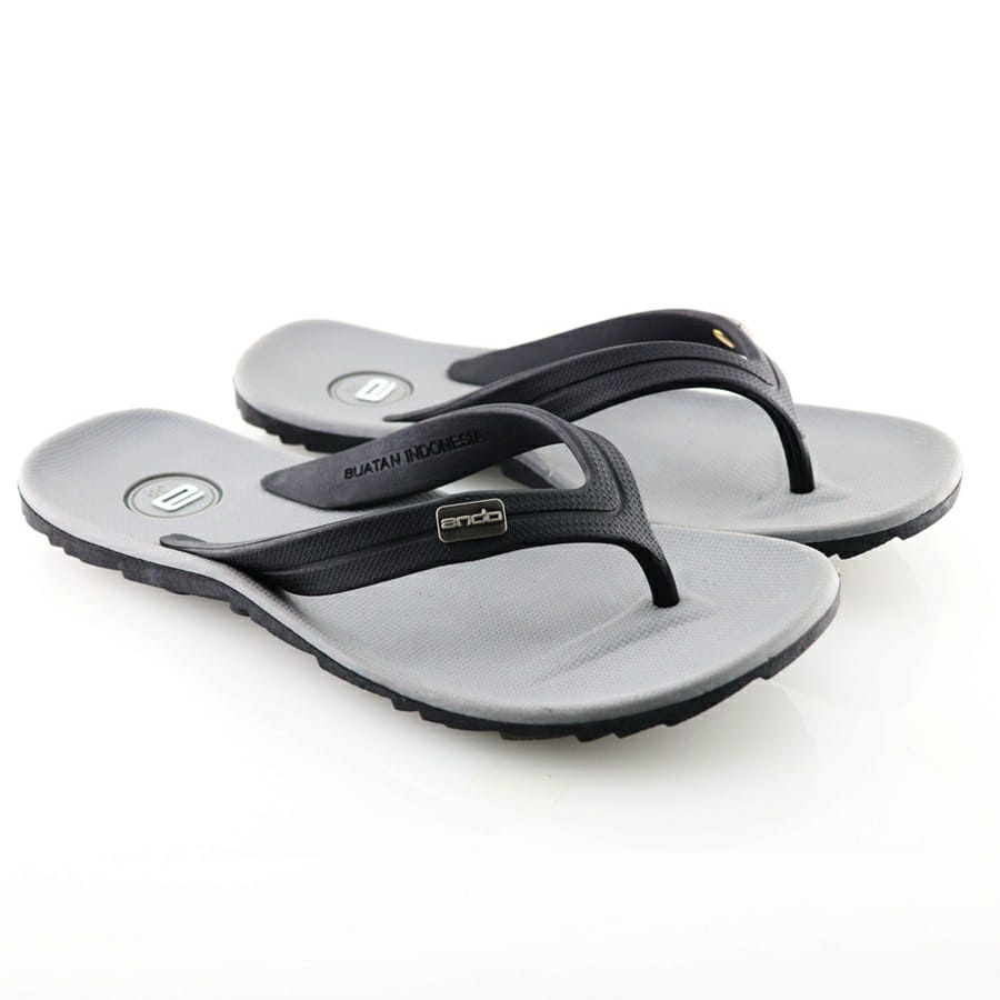 Ando Thunder 02 / Thunder Gum Terbaru Original Sandal Jepit Pria Logo Metal Ando Original Sendal Cowok Laki Sol Karet Non Slip