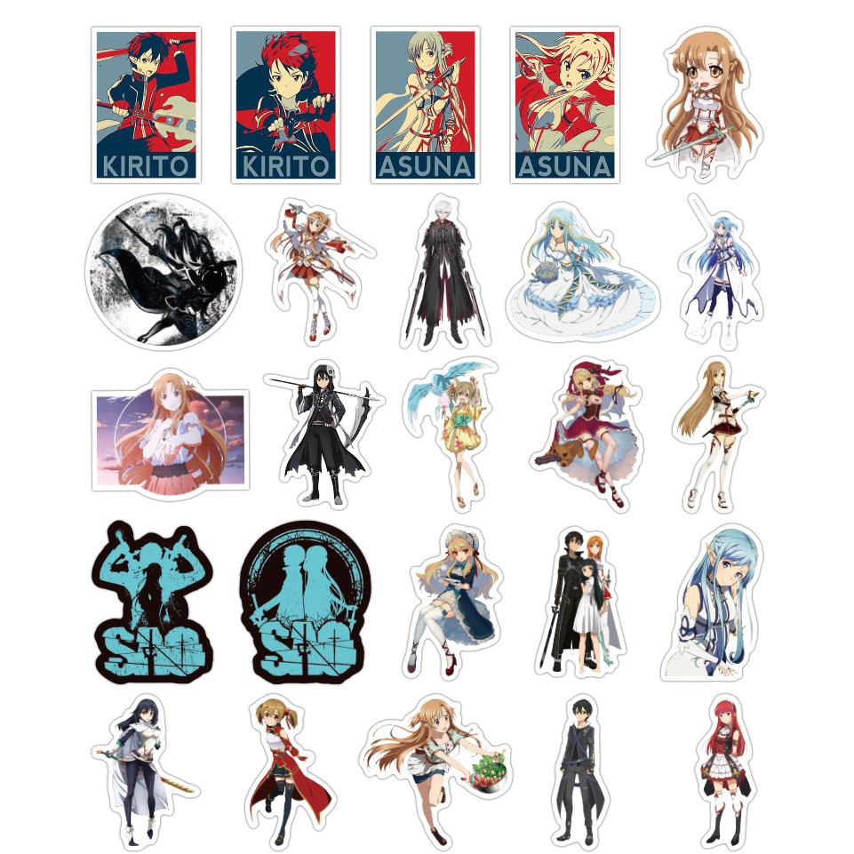 SAO004 – Stiker Sticker Anime Manga Cosplay Jepang SAO Sword Art Online