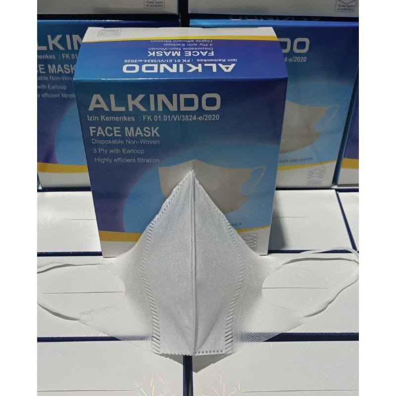 MASKER DUCKBILL MERK ALKINDO MURAH TERDAFTAR KEMENKES ORIGINAL