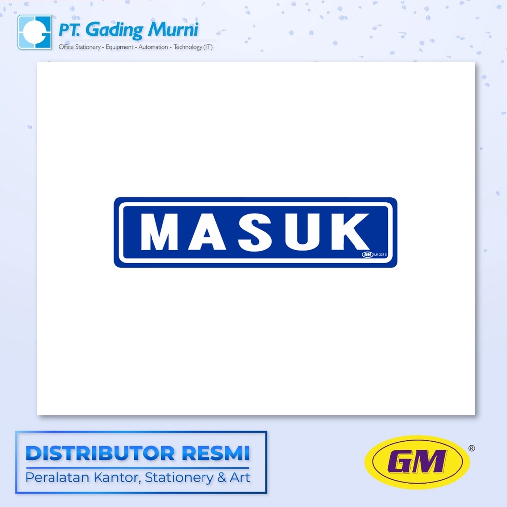 

GM LABEL KECIL LK 221 WARNA MASUK