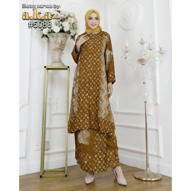 Setelan rok batik viskos premium//rok batik viskos kancing depan//batik viskos busui//rok batik semi sutra//viskos kondangan