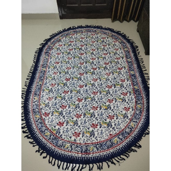 Taplak Meja Makan Batik Oval 6 Kursi