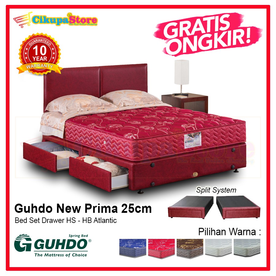 Guhdo New Prima Tebal 25cm Drawer / Laci HB Atlantic (Tag: Kasur, Springbed, Divan Storage, Matras)