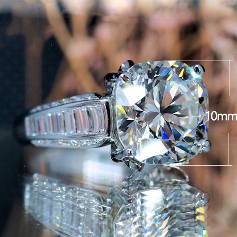 Fancyqube Cincin Cubic Zirconia Inlaid Gaya Elegan Untuk Wanita