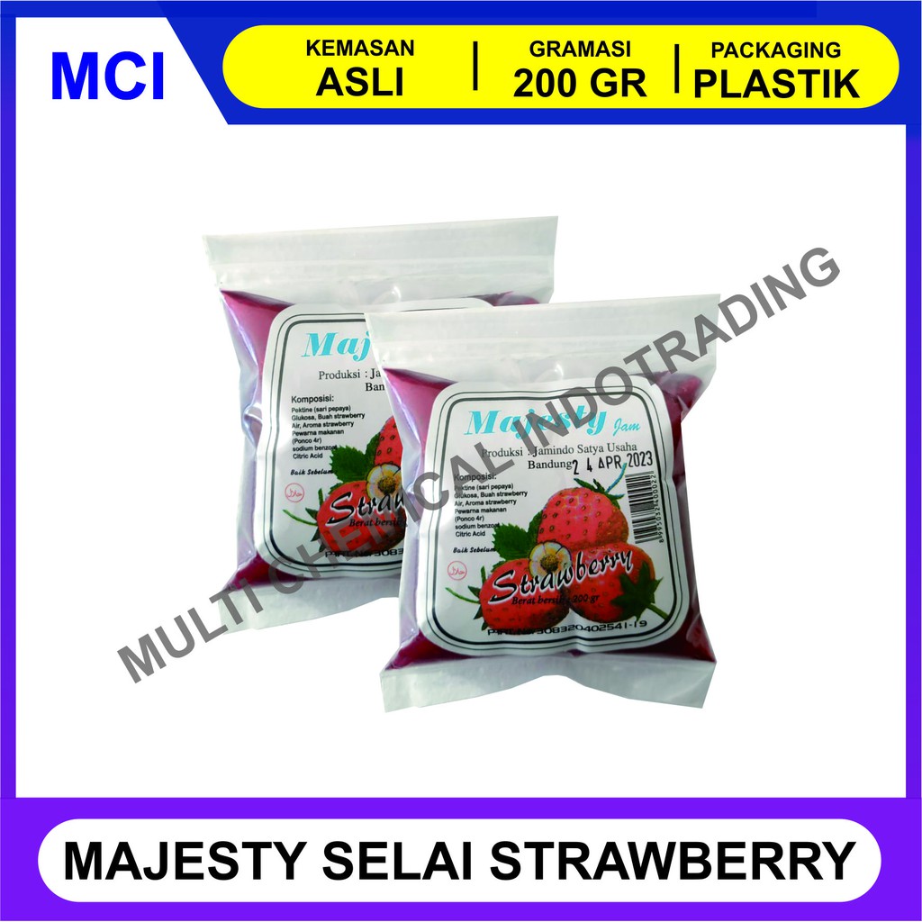

MAJESTY SELAI STRAWBERRY 200 GR / SELAI STOBERI