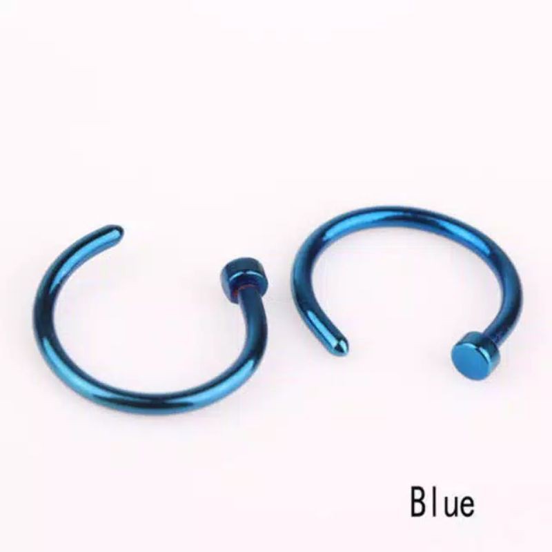 1Pc anting Hidung Bulat Kecil Bahan Stainless steel Tipis Pria wanita TERMURAH