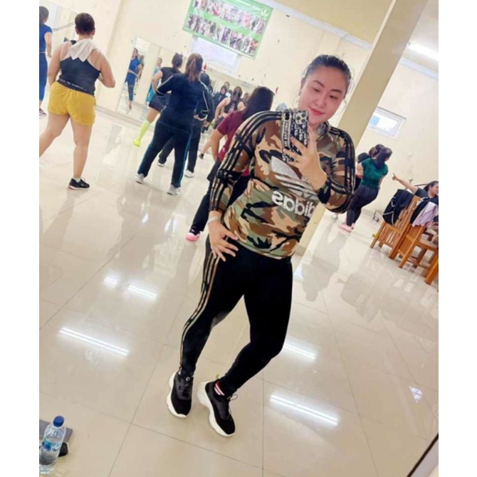 Stelan senam zumba girl army olahraga erobic zumba fitness