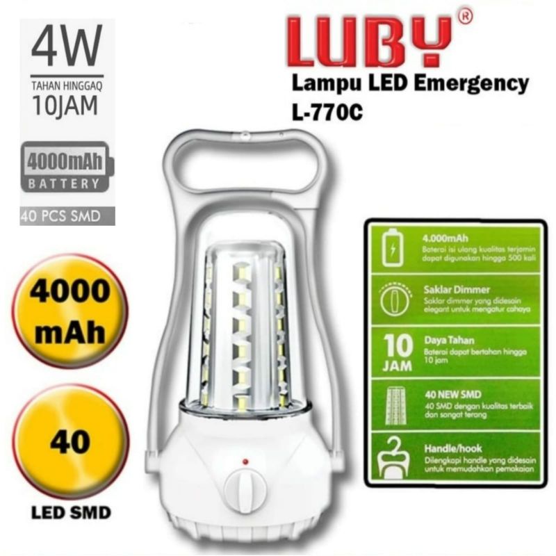 Lampu Emergency Luby L770C / Lampu Charge Luby