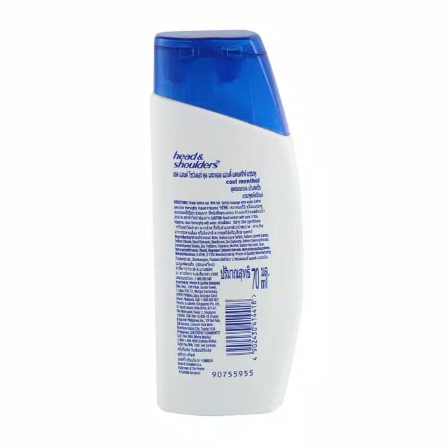 HEAD&amp;SHOULDER SHAMPOO COOL MENTHOL 70 ML (2 pcs)