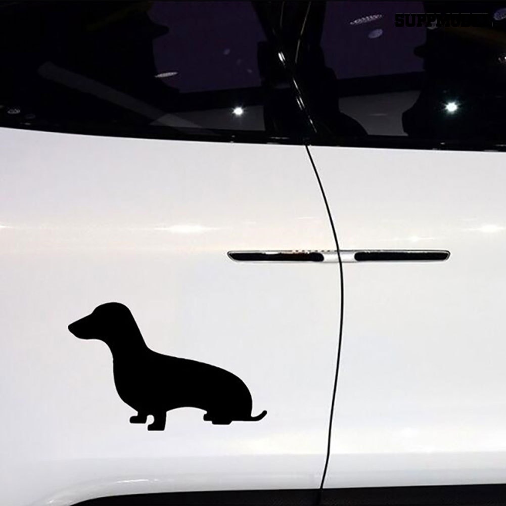 Stiker Reflektif Motif Anjing Dachshund Untuk Dekorasi Mobil / Motor