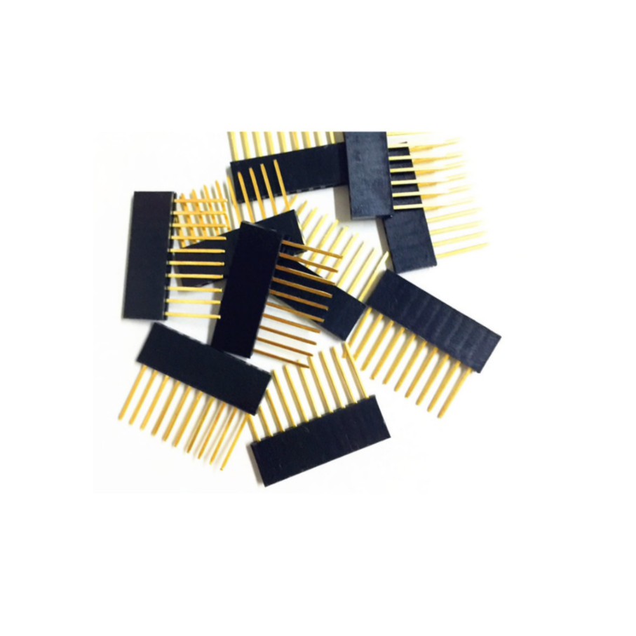 Stackable Header Female Gold plated 10p pitch 2.54mm 1x10 p 10 pin 15mm for arduino 1x10p