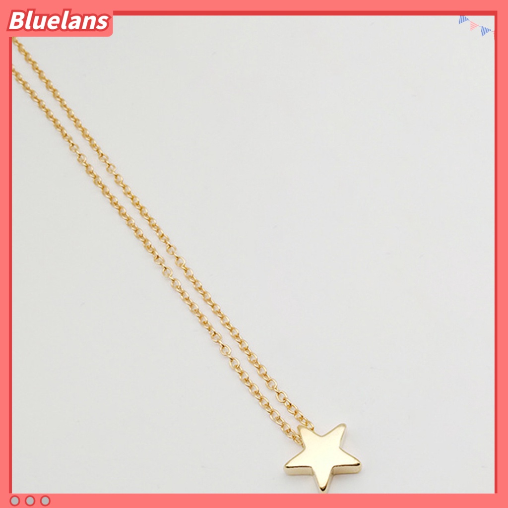 Bluelans Necklace Simple Anti-rust Women Five Point Star Shape Clavicle Chain