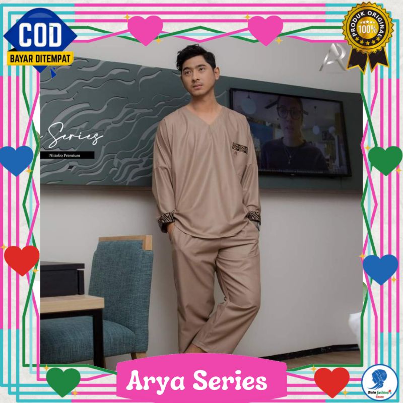 BAYAR COD ARYA SERIES BY ARYA SALOKA, KOKO ,KEMEJA, ATASAN PRIA, BAJU SETELAN PRIA SETELAN PANJANG