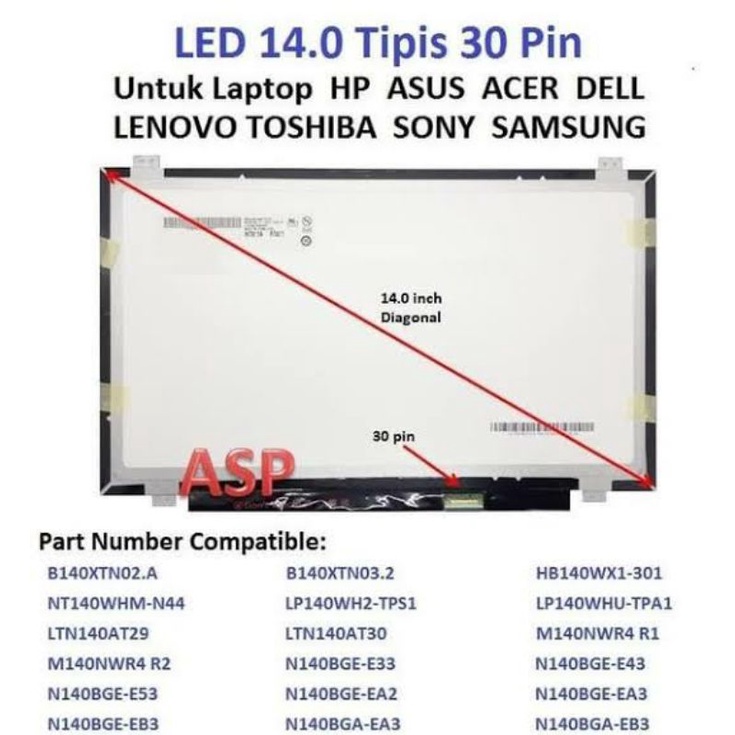 LED LCD ASUS X441B X441M X441S X441SA X441U X441UV