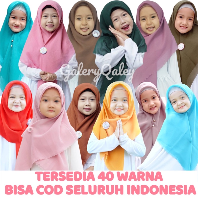 HIJAB SEGIEMPAT KIDS / HIJAB ANAK ABG / BELLASQUARE ANAK / JILBAB ANAK / KERUDUNG ANAK / HIJAB POLOS