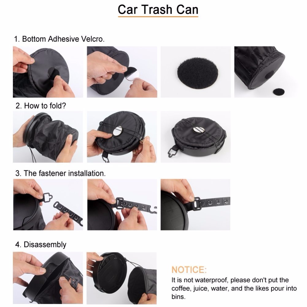 Tempat Sampah Kendaraan Mobil Mini Auto Tong Sampah Dust Case Holder Box Bins Car Portable Trash Bin Can Tempat Sampah Lipat Dustbin