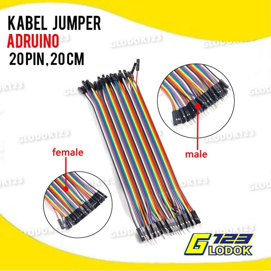 Kabel Jumper Male Female 20Pin 20cm Arduino